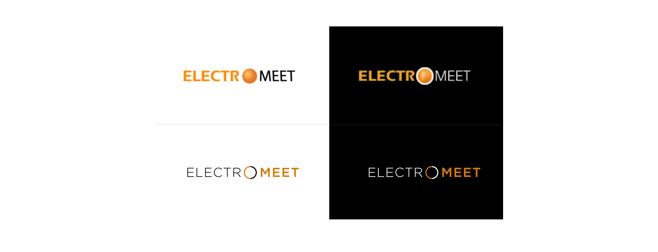 Old and new Electromeet logo, design by Charlotte Clark